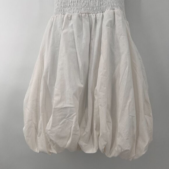 Glamorous Collection Smocked Bubble White Mini Dress. NWT - Picture 4 of 8